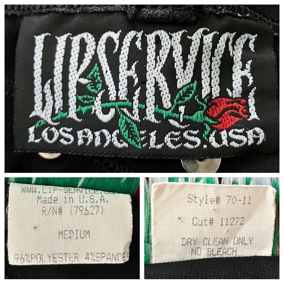 Vintage 90s Lip Service Punk Goth Studded Black Mini Dress S/M New Wave Gothic - Picture 9 of 10